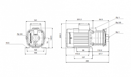 Насос CM-A  1-2 A-R-A-E-AQQE  0,30kW  1x230V 50Hz