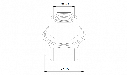 G 1 1/2 х Rp 3/4  GG  резьбовое б/р соединение  (к-т 2 шт)  GRN525191                                                                                  Grundfos