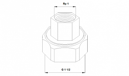 Резьбовое б/р соединение  G 1 1/2 х Rp 1  GG  (к-т 2 шт) Grundfos