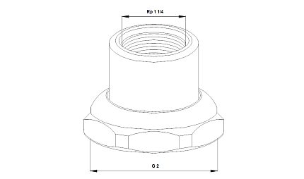 G 2 х Rp 1 1/4  Bz  резьбовое б/р соединение  (к-т 2 шт) Grundfos