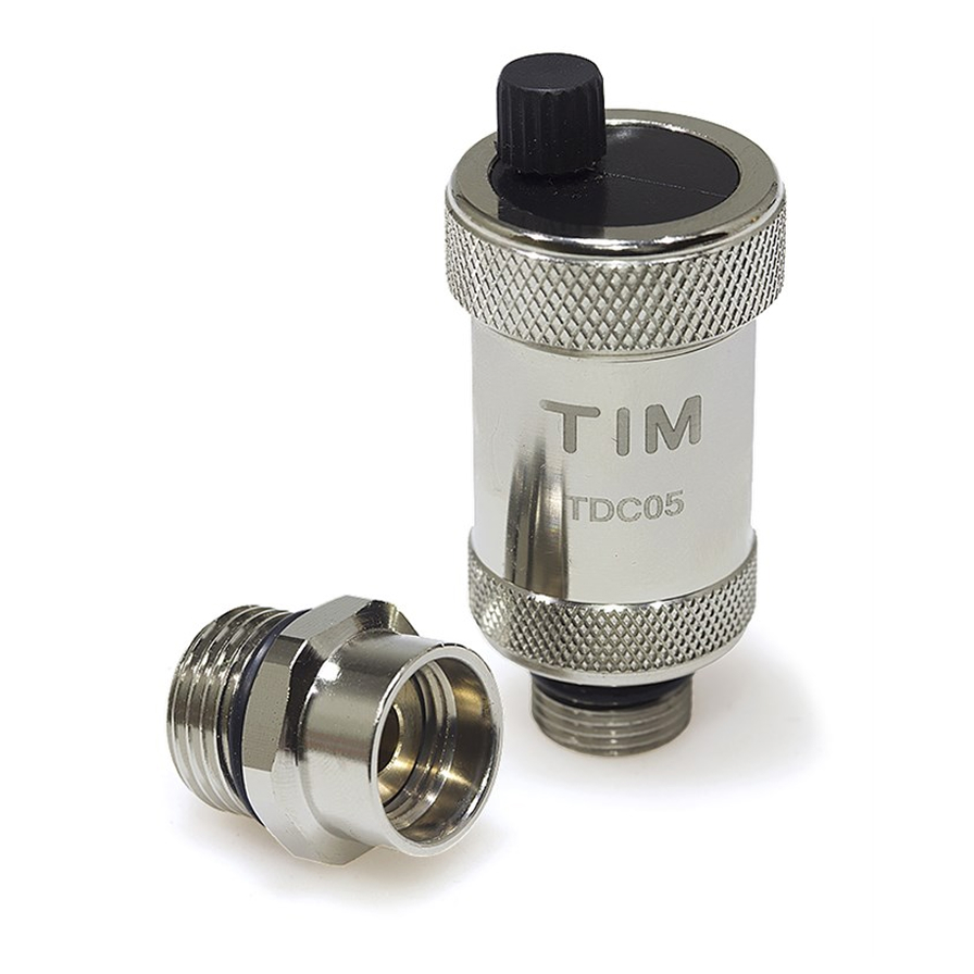 1/2&quot; Воздухоотводчик автоматический компактный с запорным клапаном хромированный