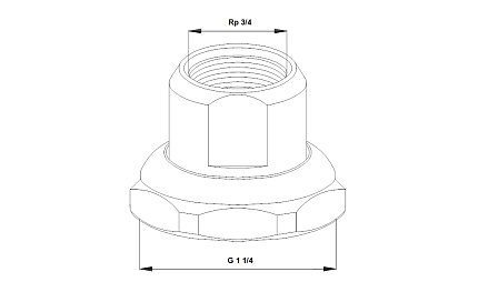 G 1 1/4 х Rp 3/4  Ms  резьбовое б/р соединение  (к-т 2 шт) Grundfos