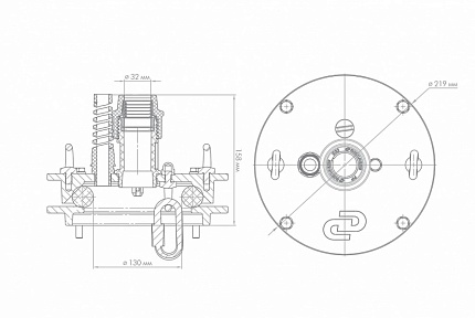 Оголовок скважинный ОС 107-127/32 чугунный