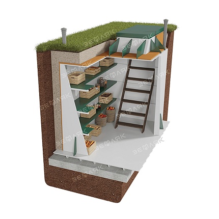 Погреб ЗЕМЛЯК Комфорт 1500x1500x2500 мм