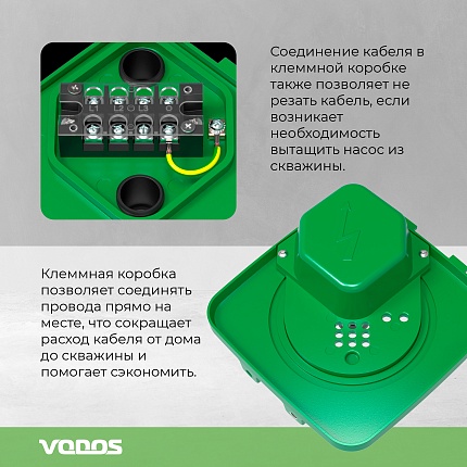 Крышка для скважины, Vodos 110-140, с клеммной коробкой																														
