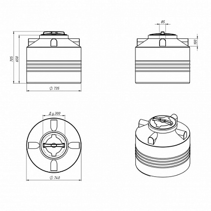 Емкость ЭВЛ 200 синий