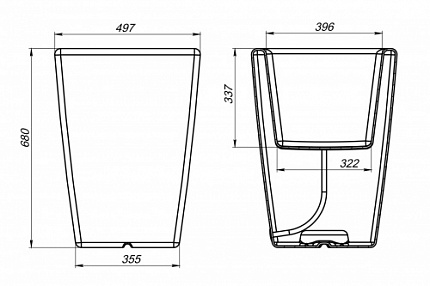 Кашпо Flox P 680 песочный гранит