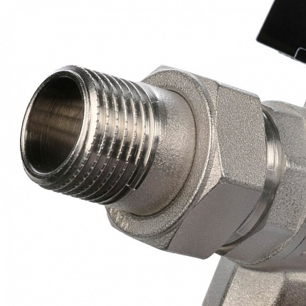 STOUT Кран шаровой полнопроходный угловой с американкой, ВР/НР, ручка бабочка 1/2