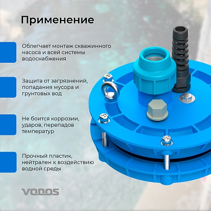 ОСВ 115-130/32 оголовок VODOS для скважины (композитный) 