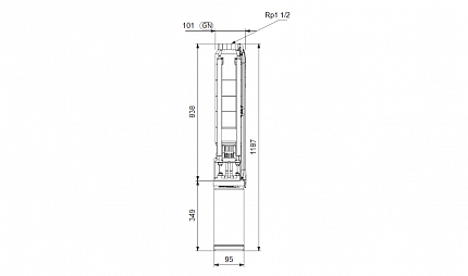 Насос скважинный  SP 7-12  3х380V   1,5кВт   4																 Grundfos