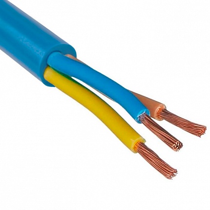 Кабель ПВС 3x1.5, голубой Кабель ПВС 3x1.5, голубой
